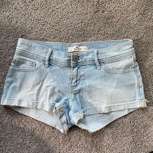 Light blue Denim low rise shorts Hollister